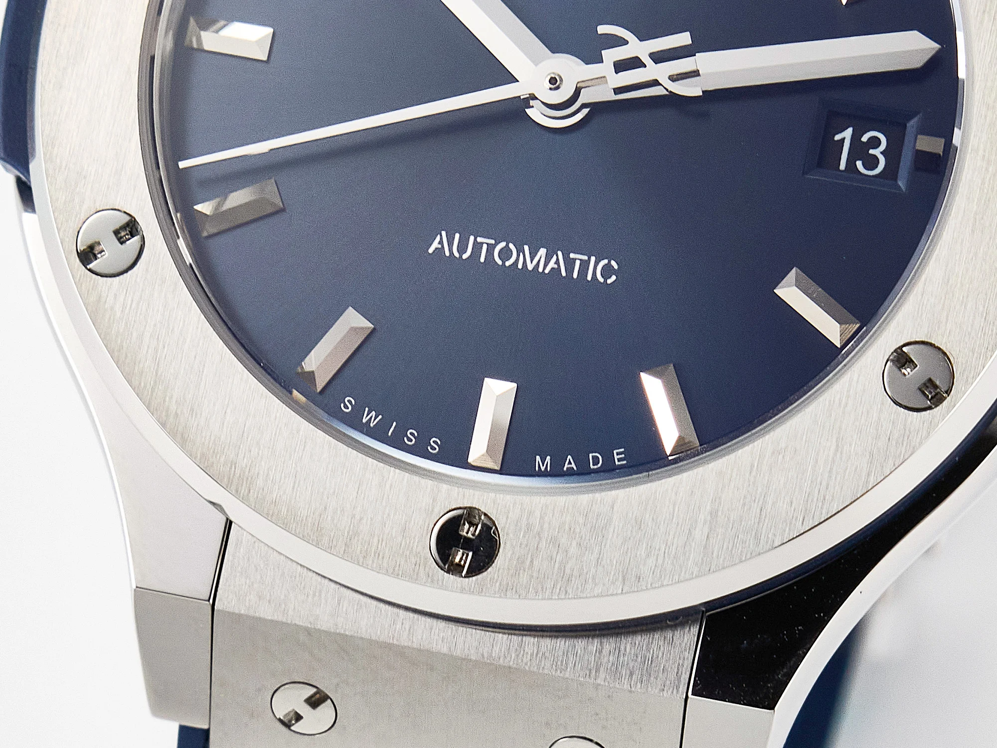 Classic Fusion 38mm SS JJF 1:1 Best Edition Blue Dial on Blue Gummy Leather Strap