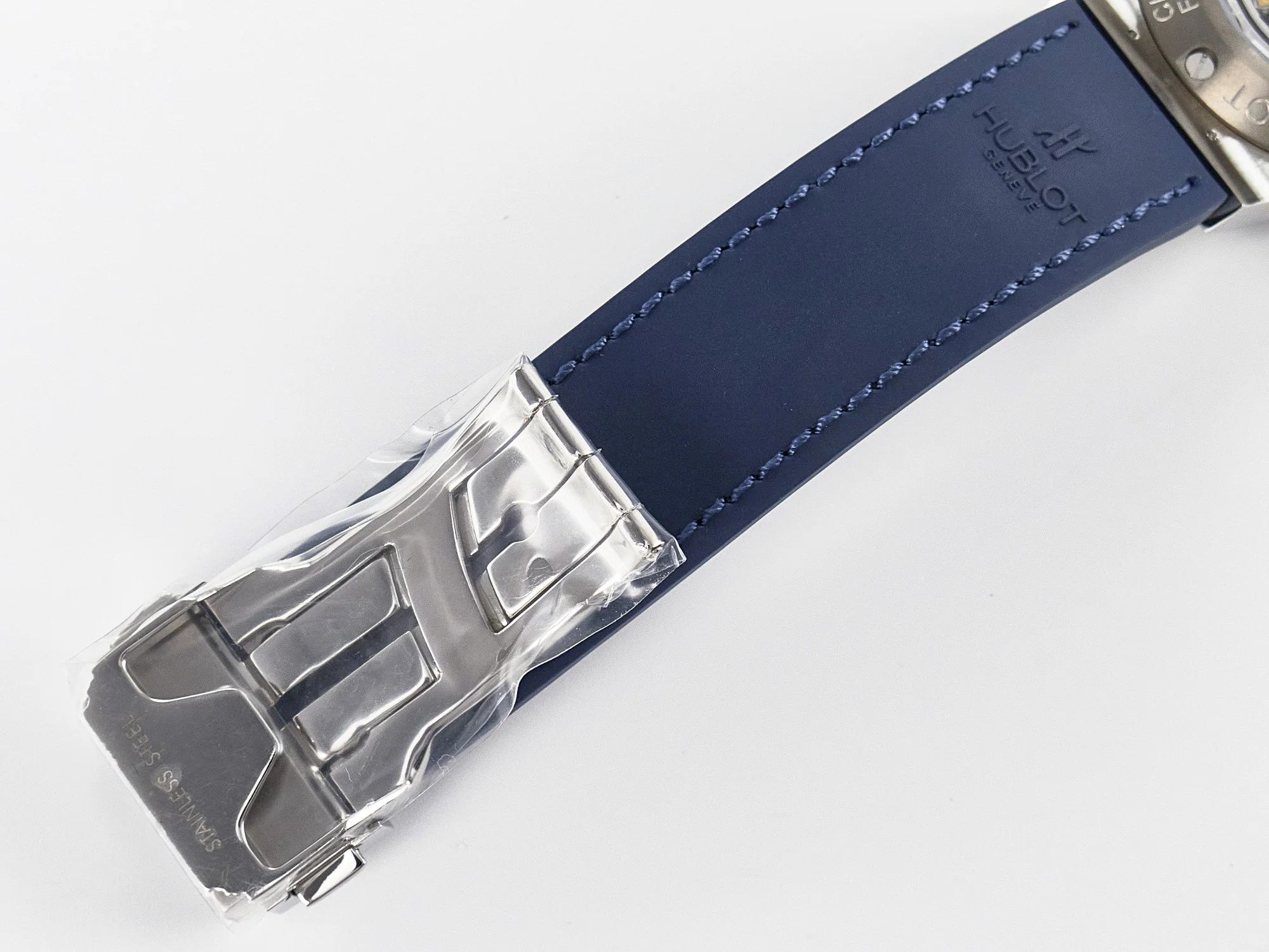 Classic Fusion 38mm SS JJF 1:1 Best Edition Blue Dial on Blue Gummy Leather Strap