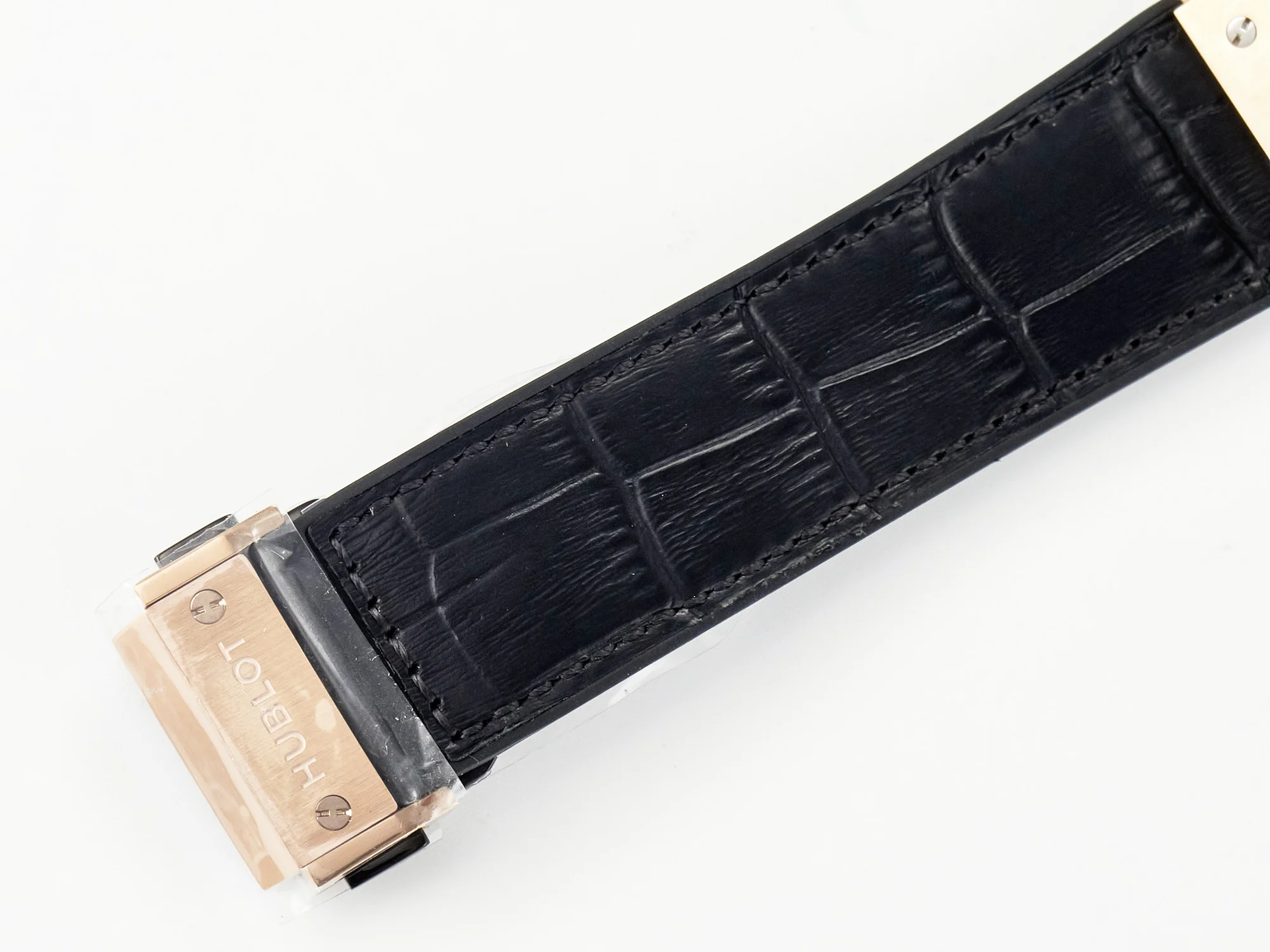 Classic Fusion 42mm RG JJF 1:1 Best Edition Black Dial on Black Gummy Leather Strap