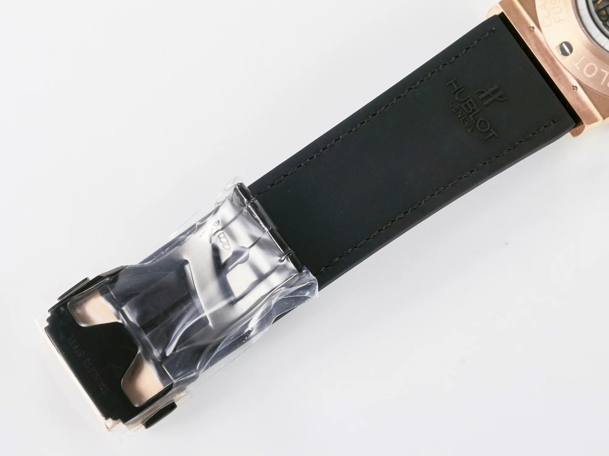 Classic Fusion 42mm RG JJF 1:1 Best Edition Gray Dial on Black Gummy Leather Strap