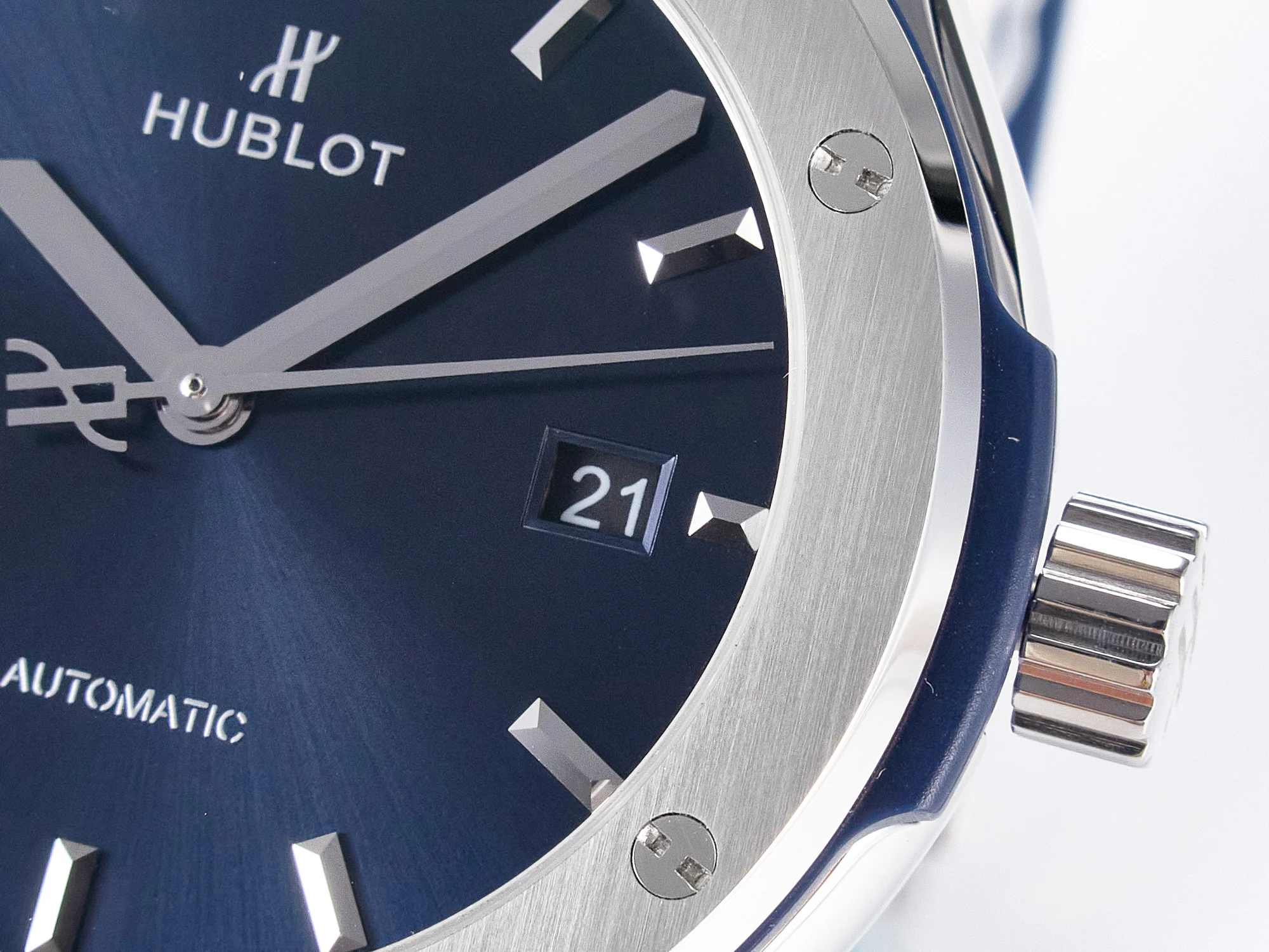 Classic Fusion 42mm SS JJF 1:1 Best Edition Blue Dial on Blue Gummy Leather Strap