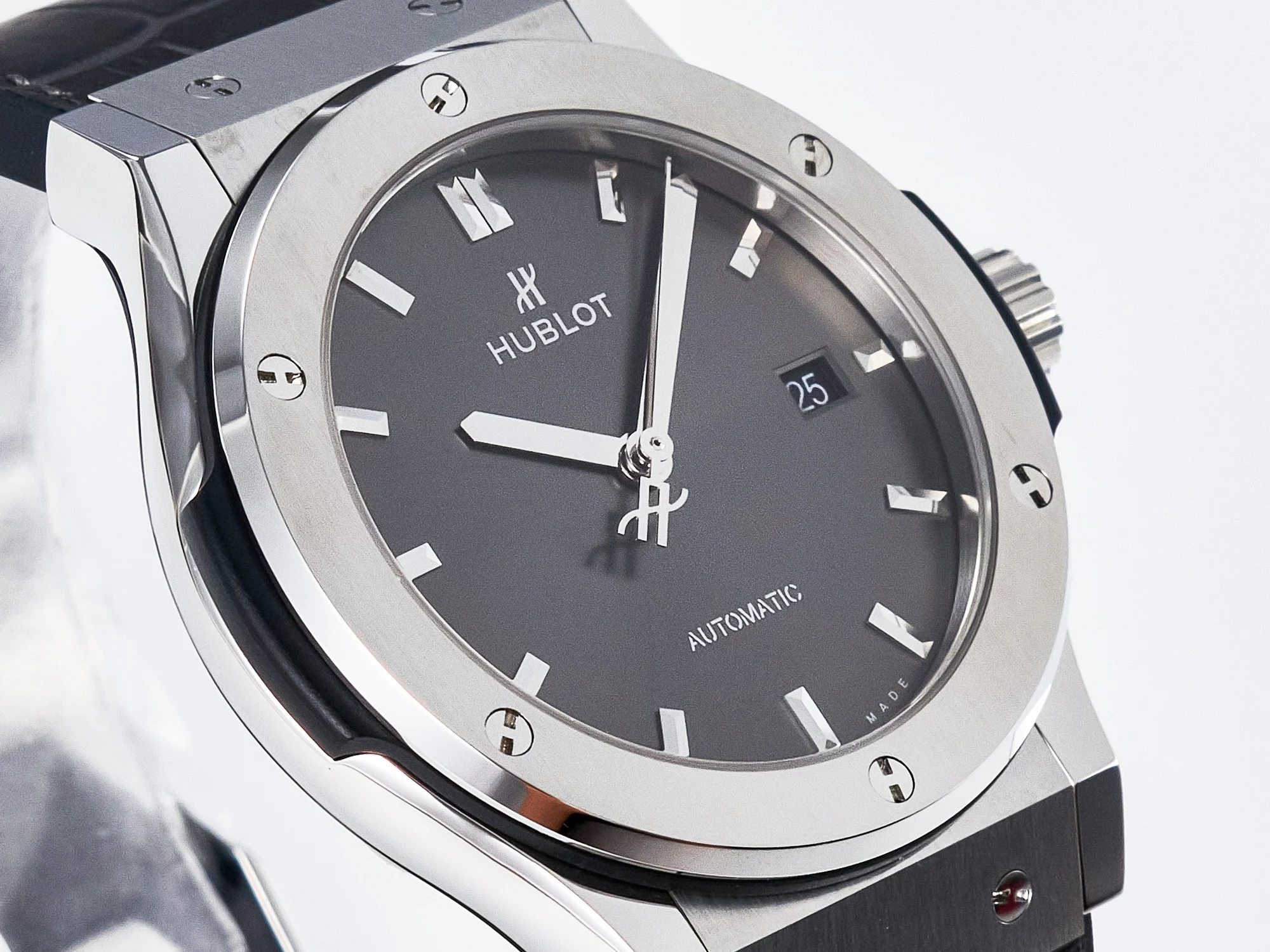 Classic Fusion 42mm SS JJF 1:1 Best Edition Gray Dial on Black Gummy Leather Strap