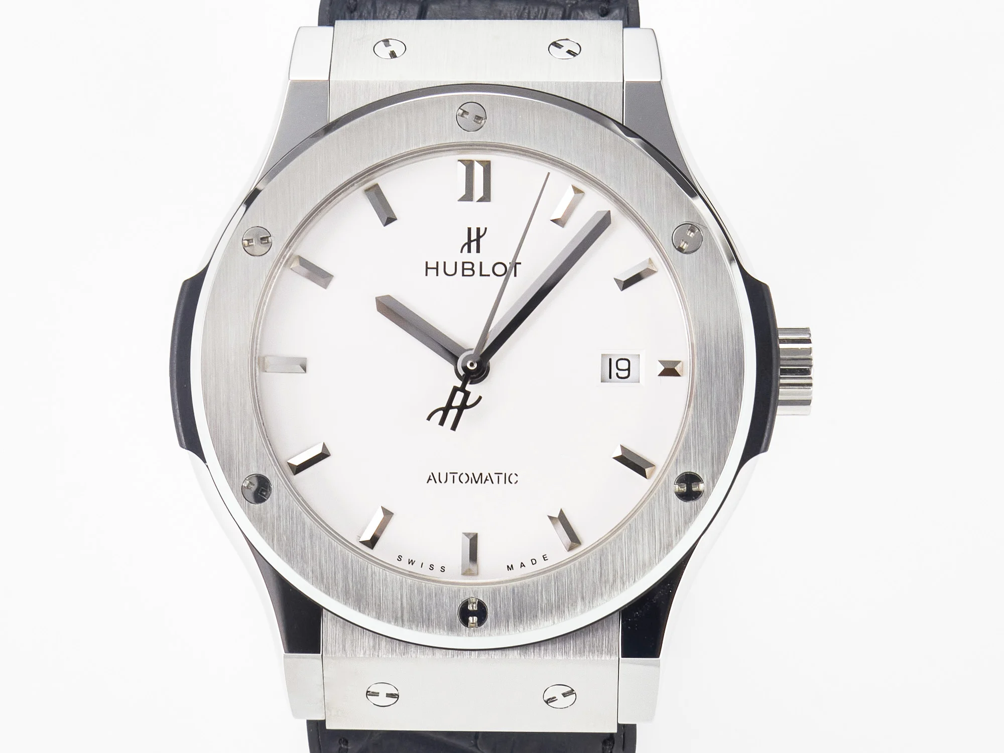 Classic Fusion 42mm SS JJF 1:1 Best Edition White Dial on Black Gummy Leather Strap