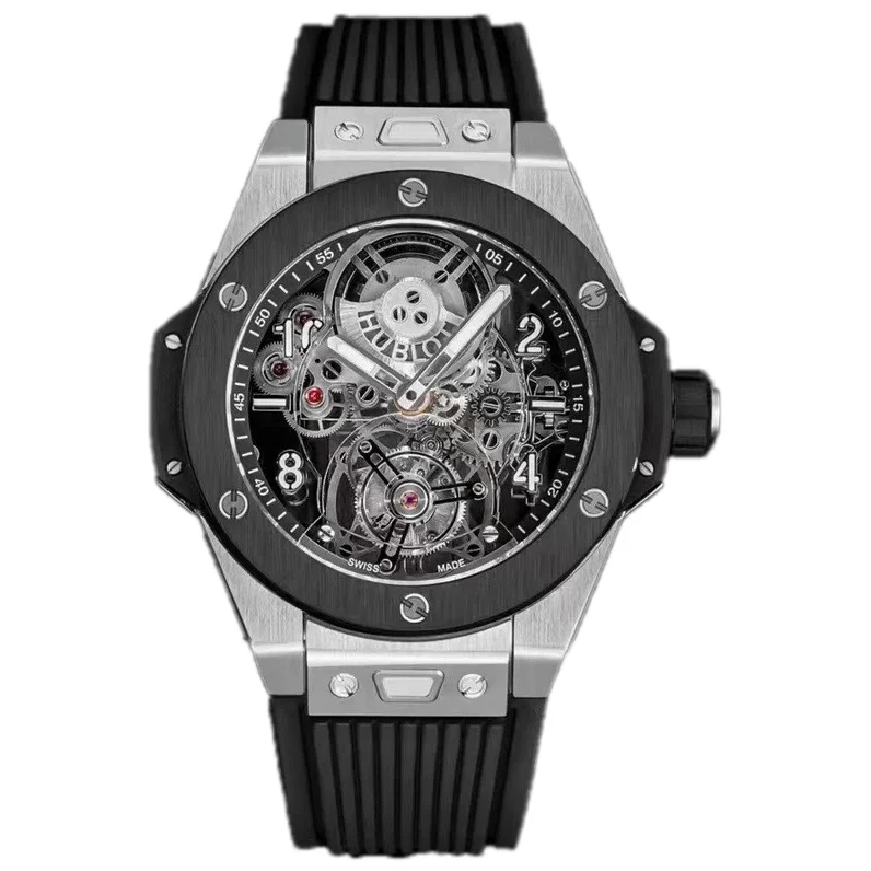 Classic Fusion Tourbillon 45mm with Ceramic Bezel Skeleton Dial in Steel