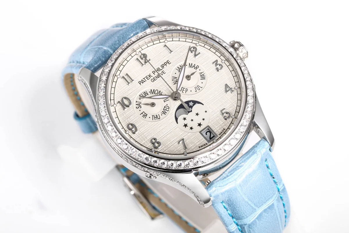 Complications 4948G Annual Calendar Moonphase White Dial in White Gold on Leather Strap
