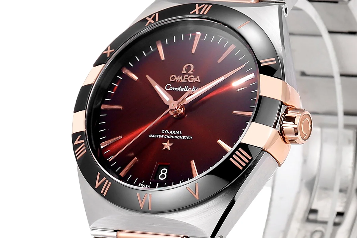 Constellation Co-Axial Master Chronometer Sedna™ Gold 41mm Burgundy Dial with Ceramic Bezel on Bracelet