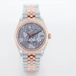 Datejust 31 278271 Silver Floral Motiff Dial in Everose Gold/Steel
