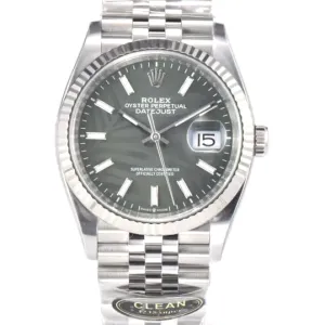 Datejust 36 126334 Olive Green Dial Stick on Jubilee Bracelet