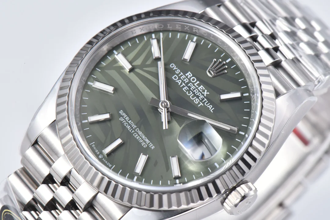 Datejust 36 126334 Olive Green Dial Stick on Jubilee Bracelet