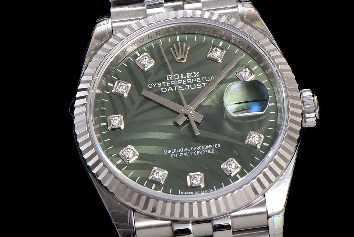 Datejust 36 126334 Olive Green Dial with Diamond Marker on Jubilee