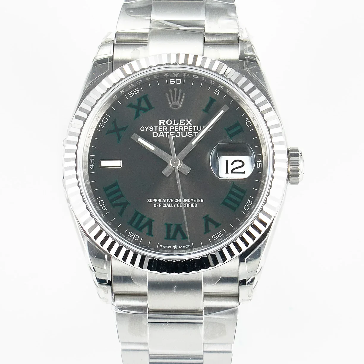 DateJust 36 SS 116234 VSF 1:1 Best Edition 904L Steel Gray Green Roman Dial on oyster Bracelet VS3235