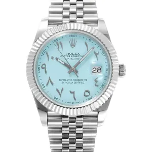 Datejust 41 126300 Blue Tiffany Dial with Arabic Numerals in Steel