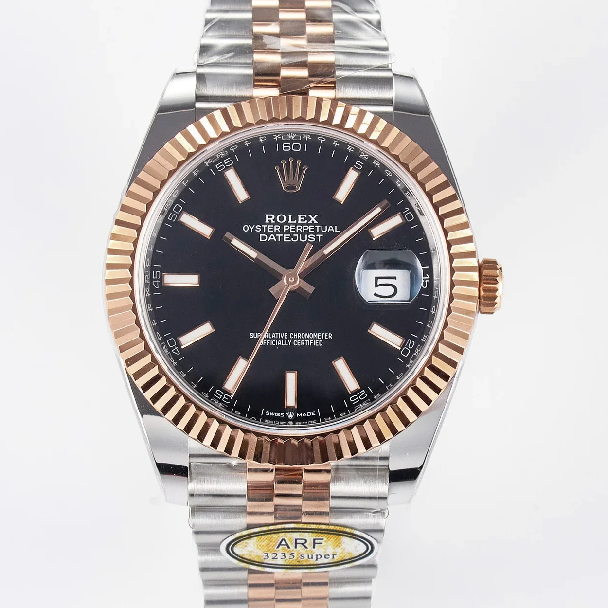 DateJust 41 126331 ARF 1:1 Best Edition 904L Steel Black Dial on SS/RG Jubilee Bracelet SH3235(Gain Weight)
