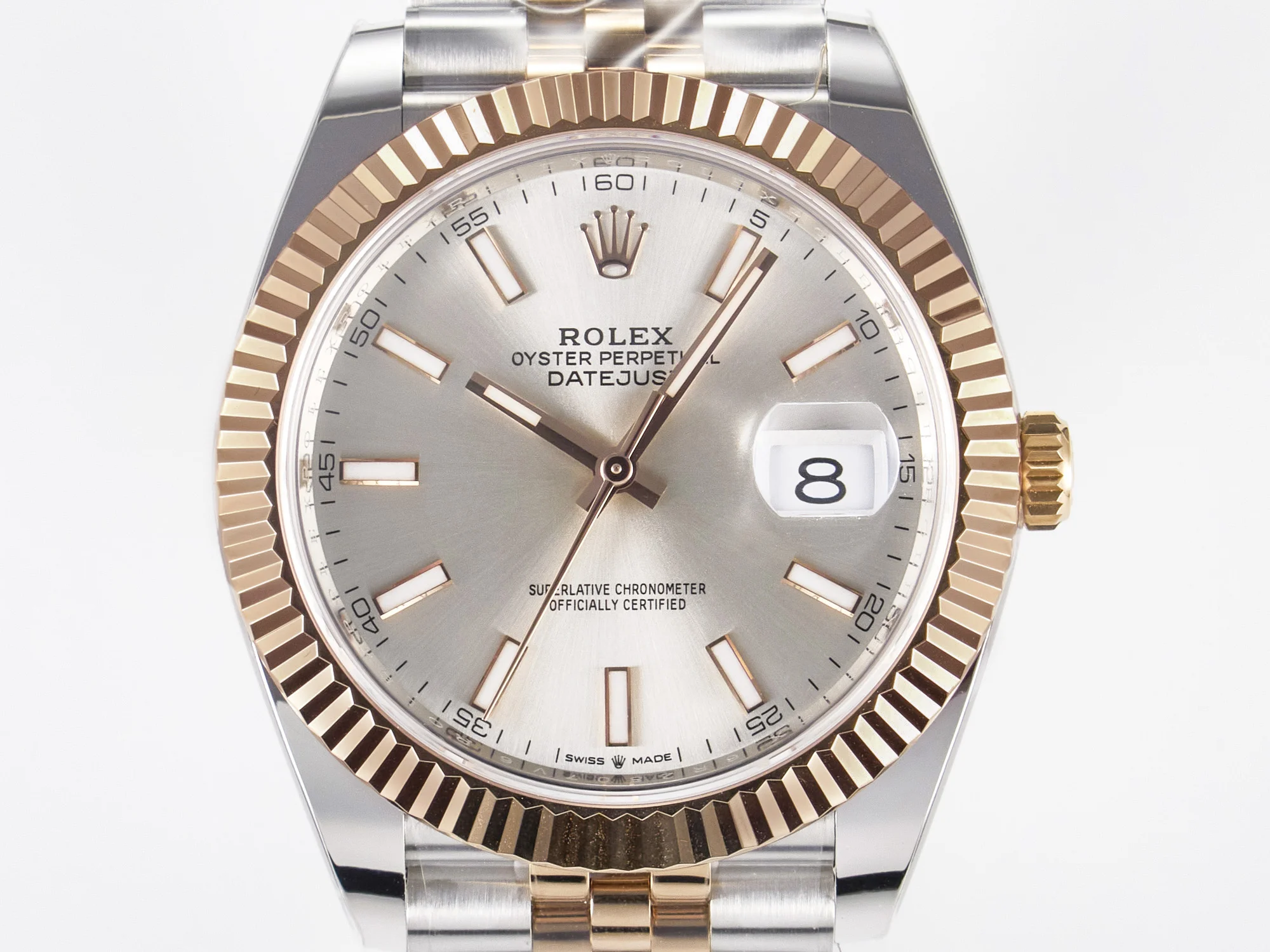 DateJust 41 126331 ARF 1:1 Best Edition 904L Steel Silver Dial on SS/RG Jubilee Bracelet SH3235(Gain Weight)