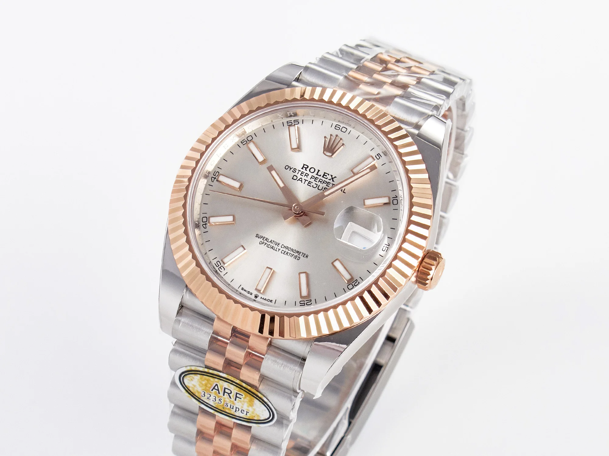 DateJust 41 126331 ARF 1:1 Best Edition 904L Steel Silver Dial on SS/RG Jubilee Bracelet SH3235(Gain Weight)