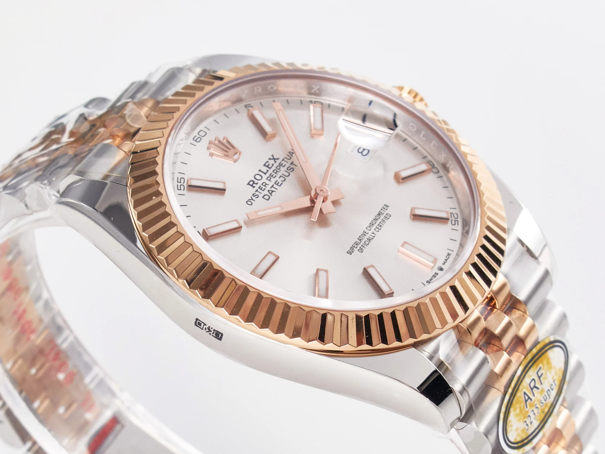 DateJust 41 126331 ARF 1:1 Best Edition 904L Steel Silver Dial on SS/RG Jubilee Bracelet SH3235(Gain Weight)