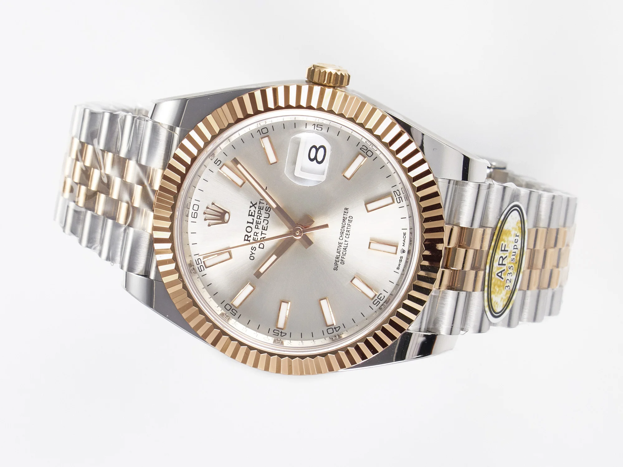 DateJust 41 126331 ARF 1:1 Best Edition 904L Steel Silver Dial on SS/RG Jubilee Bracelet SH3235(Gain Weight)