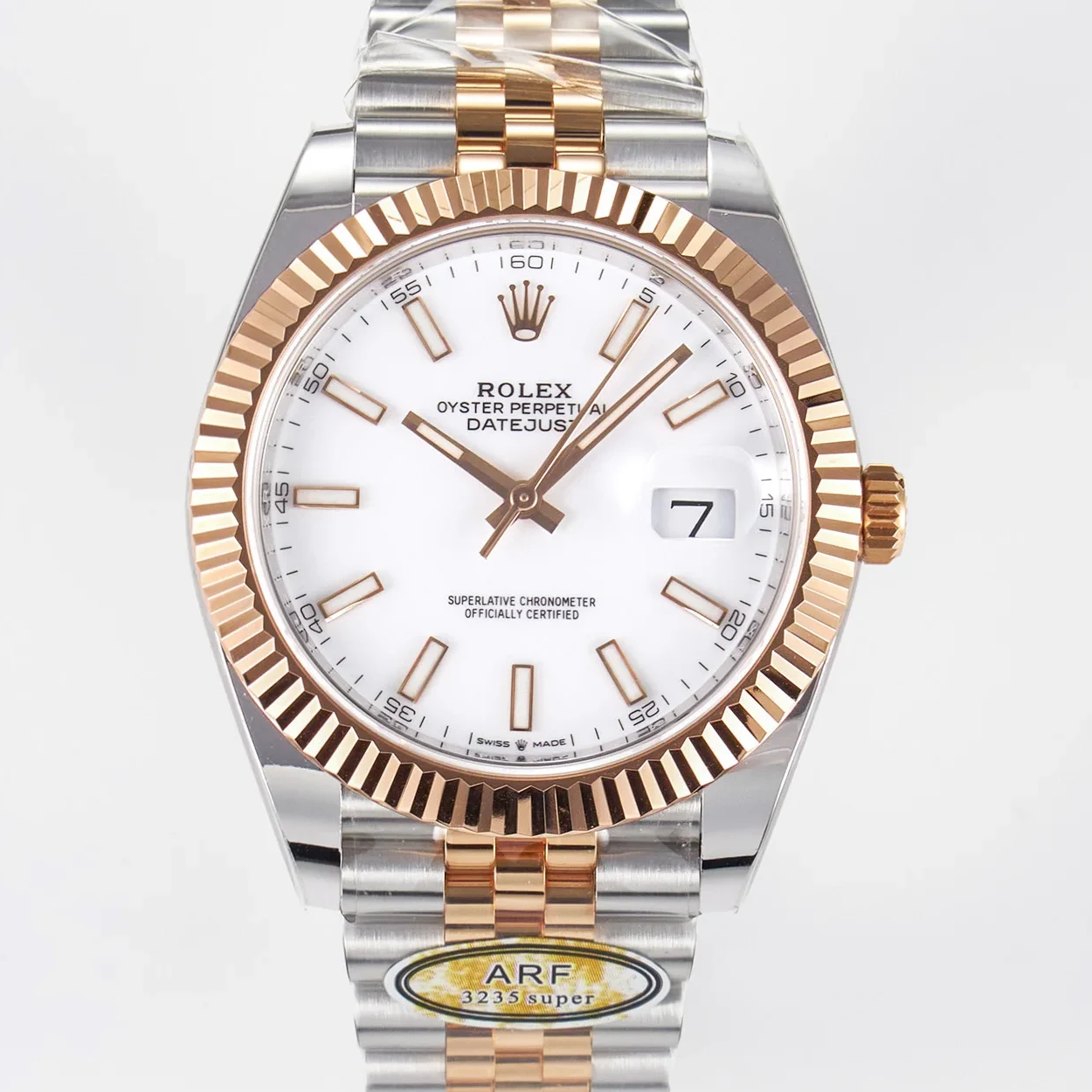DateJust 41 126331 ARF 1:1 Best Edition 904L Steel White Dial on SS/RG Jubilee Bracelet SH3235(Gain Weight)