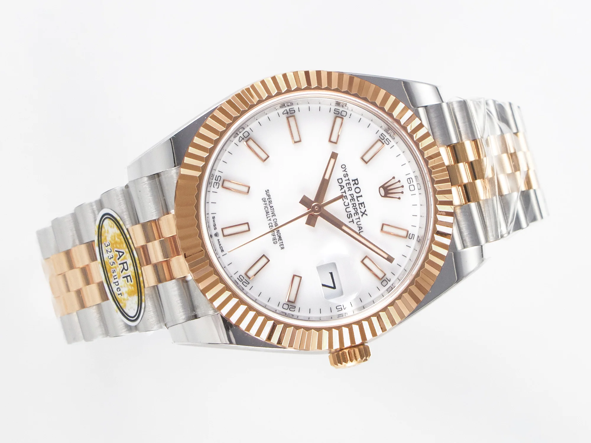 DateJust 41 126331 ARF 1:1 Best Edition 904L Steel White Dial on SS/RG Jubilee Bracelet SH3235(Gain Weight)
