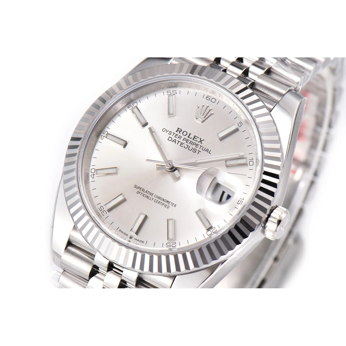 Datejust 41 126334 Silver Dial Stick Markers on Jubilee Bracelet