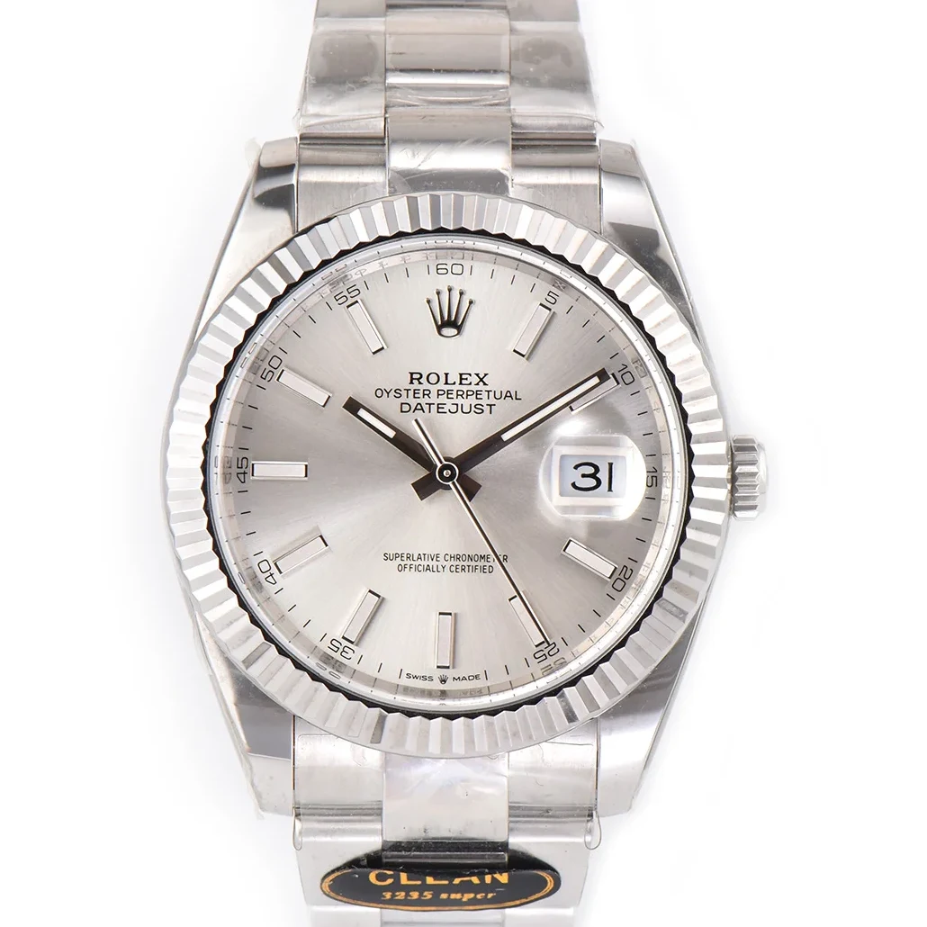 Datejust 41 126334 Silver Dial Stick Markers on Oyster Bracelet