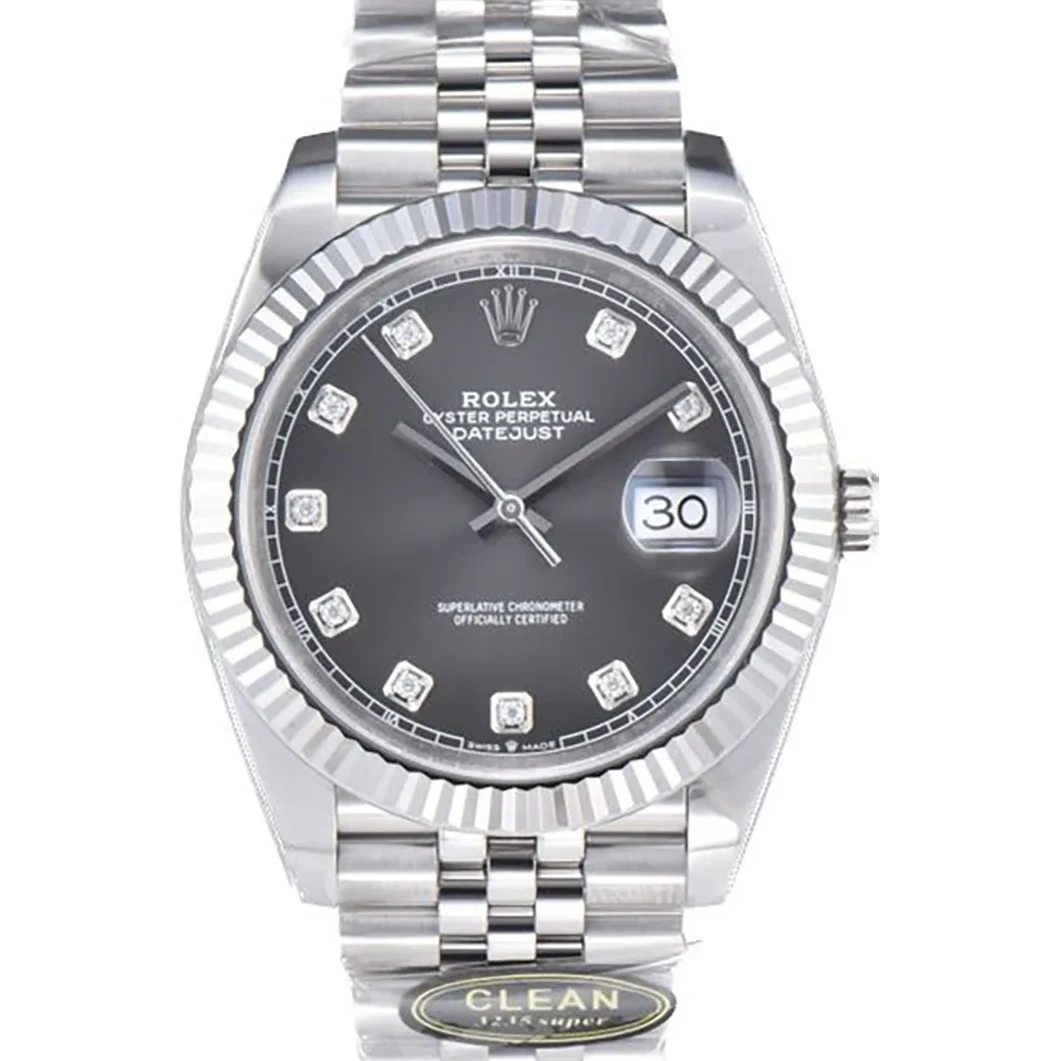Datejust 41 126334 Slate Dial Diamond Markers on Jubilee Bracelet