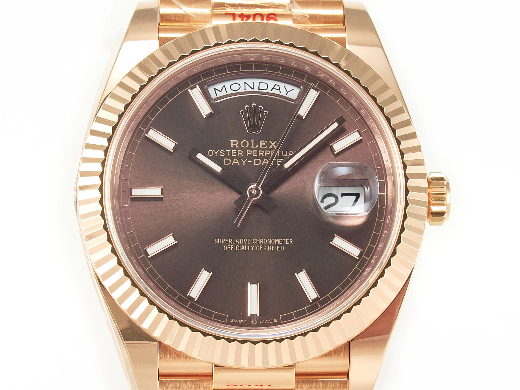 DayDate 40 228235 ARF 904L Steel Brown Stick Dial on President Bracelet VR3255