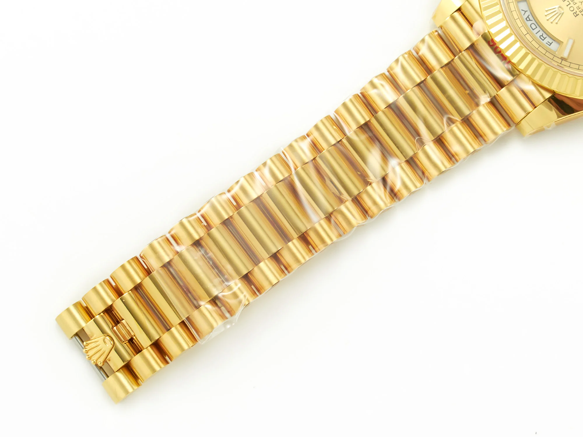 DayDate 40 228238 ARF 904L Steel Black Crystal Diamonds Bezel on President Bracelet VR3255