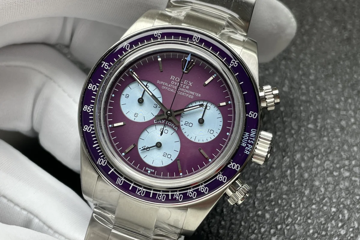 Daytona 116500 Warm Burgundy Artisans de Genève Purple Dial in Steel