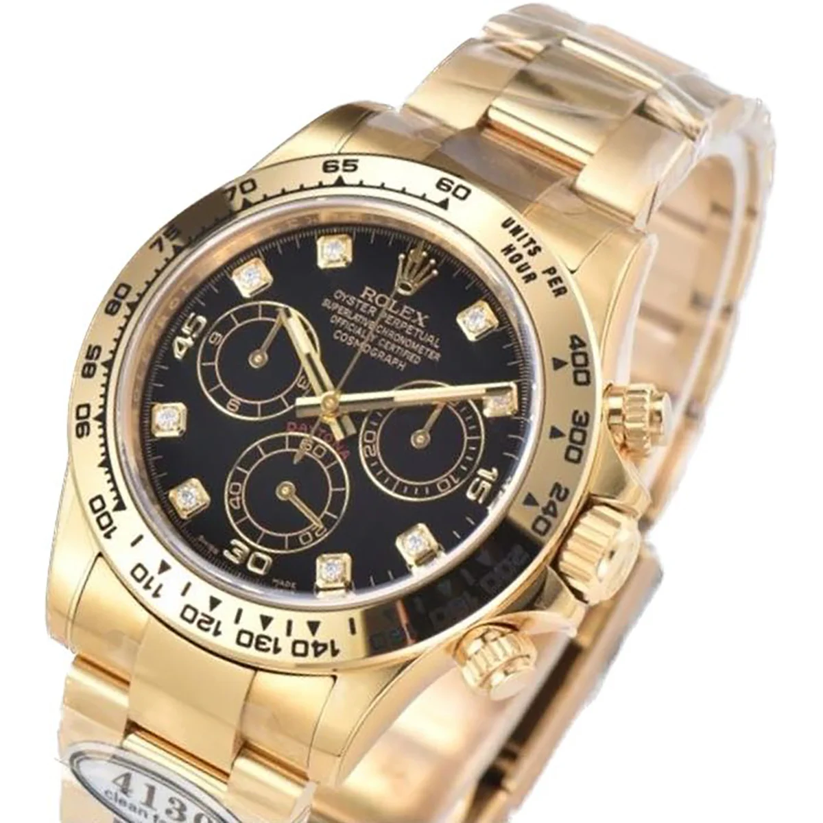 Daytona 116508 Black Dial with Diamond Markers in Yellow Gold