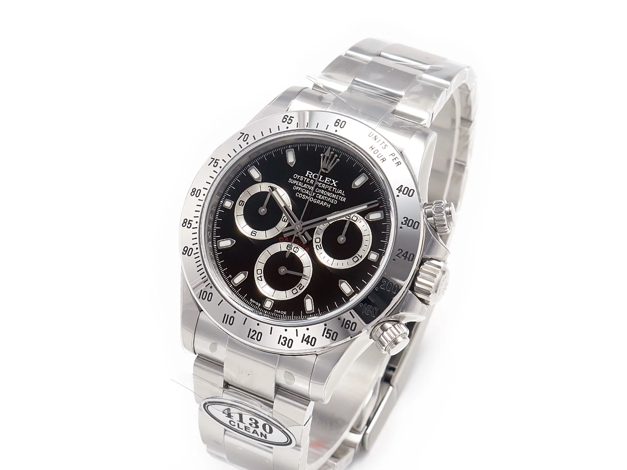 Daytona 116520 Clean 1:1 Best Edition 904L SS Case and Bracelet Black Dial SA4130 V3