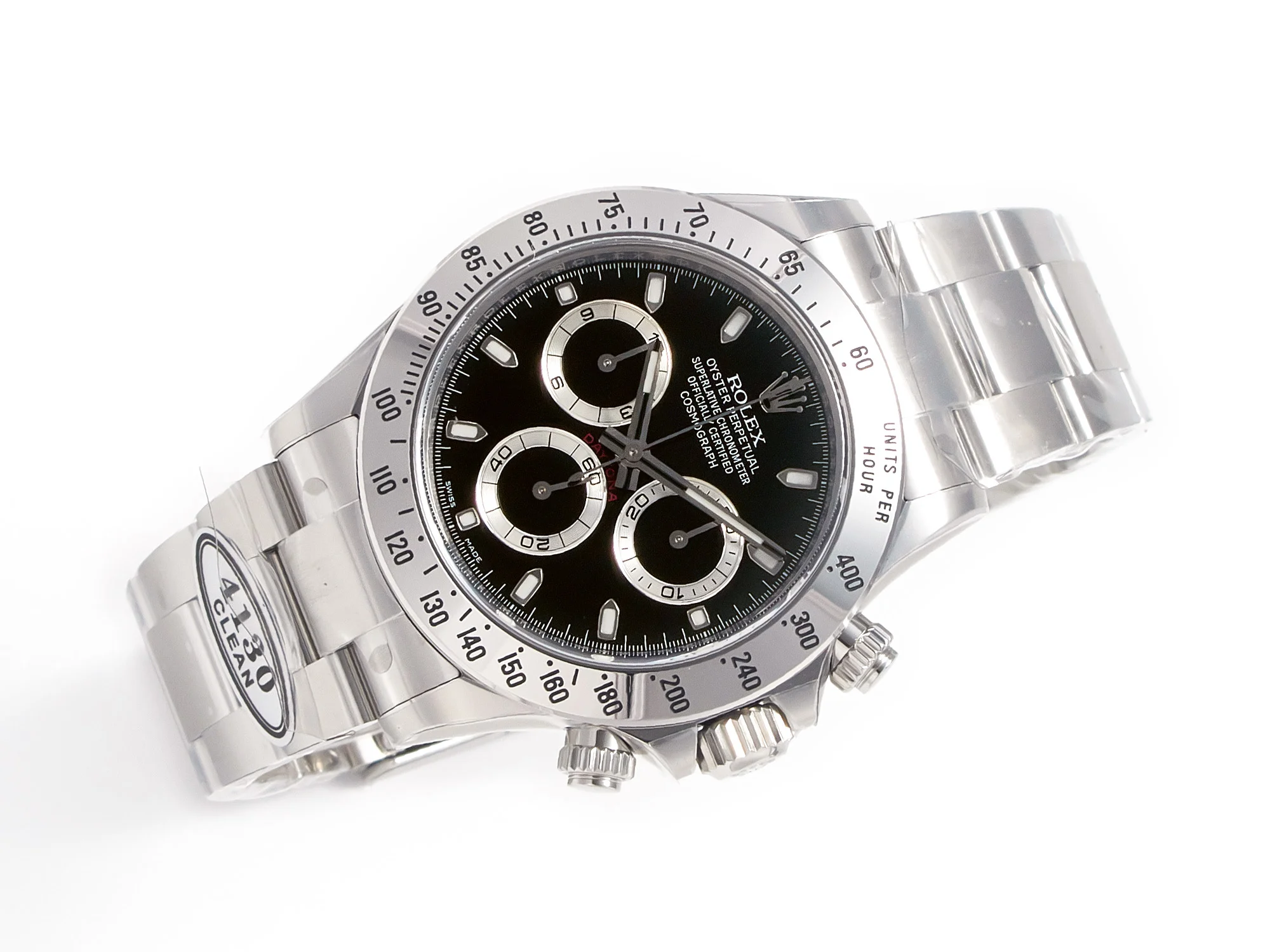 Daytona 116520 Clean 1:1 Best Edition 904L SS Case and Bracelet Black Dial SA4130 V3