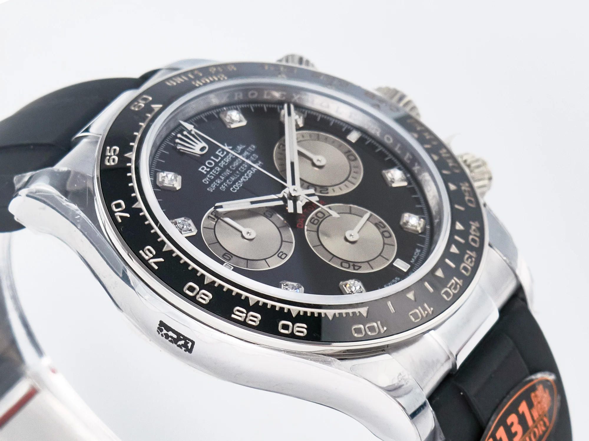 Daytona 126519 QF 1:1 Best Edition Black/Silver Diamonds Dial on Oysterflex Strap SH4131 V6(Gain Weight)