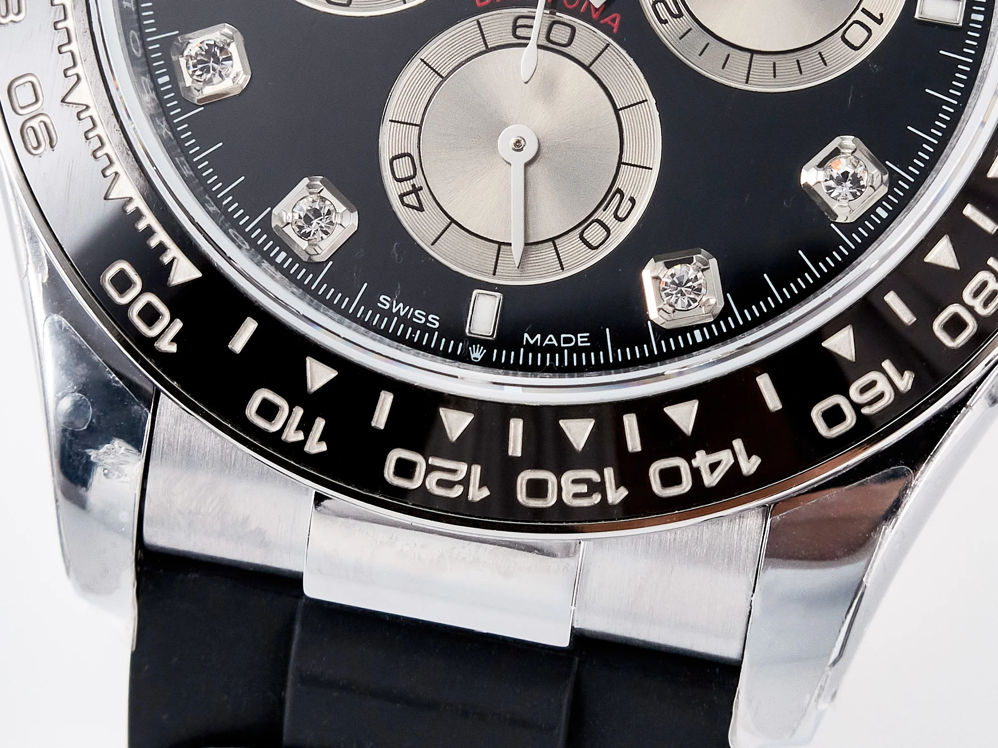 Daytona 126519 QF 1:1 Best Edition Black/Silver Diamonds Dial on Oysterflex Strap SH4131 V6(Gain Weight)