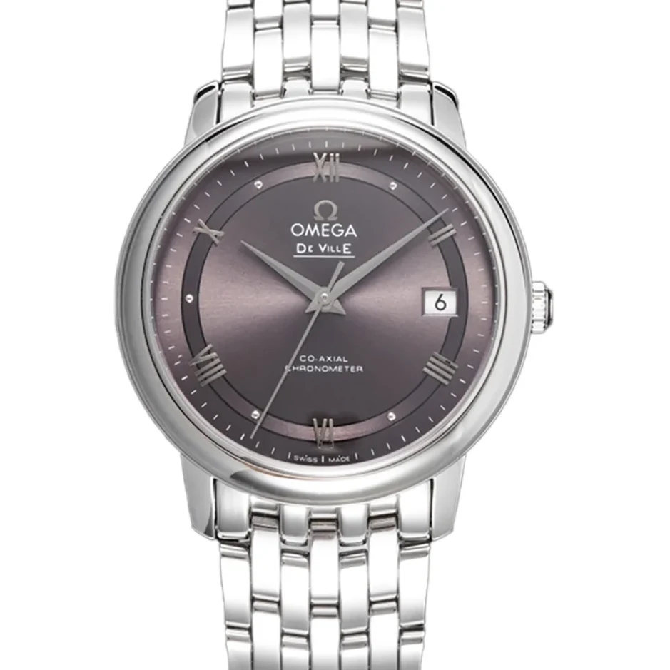 De Ville Co-Axial Chronometer 36.8mm Grey Dial in Steel on Bracelet