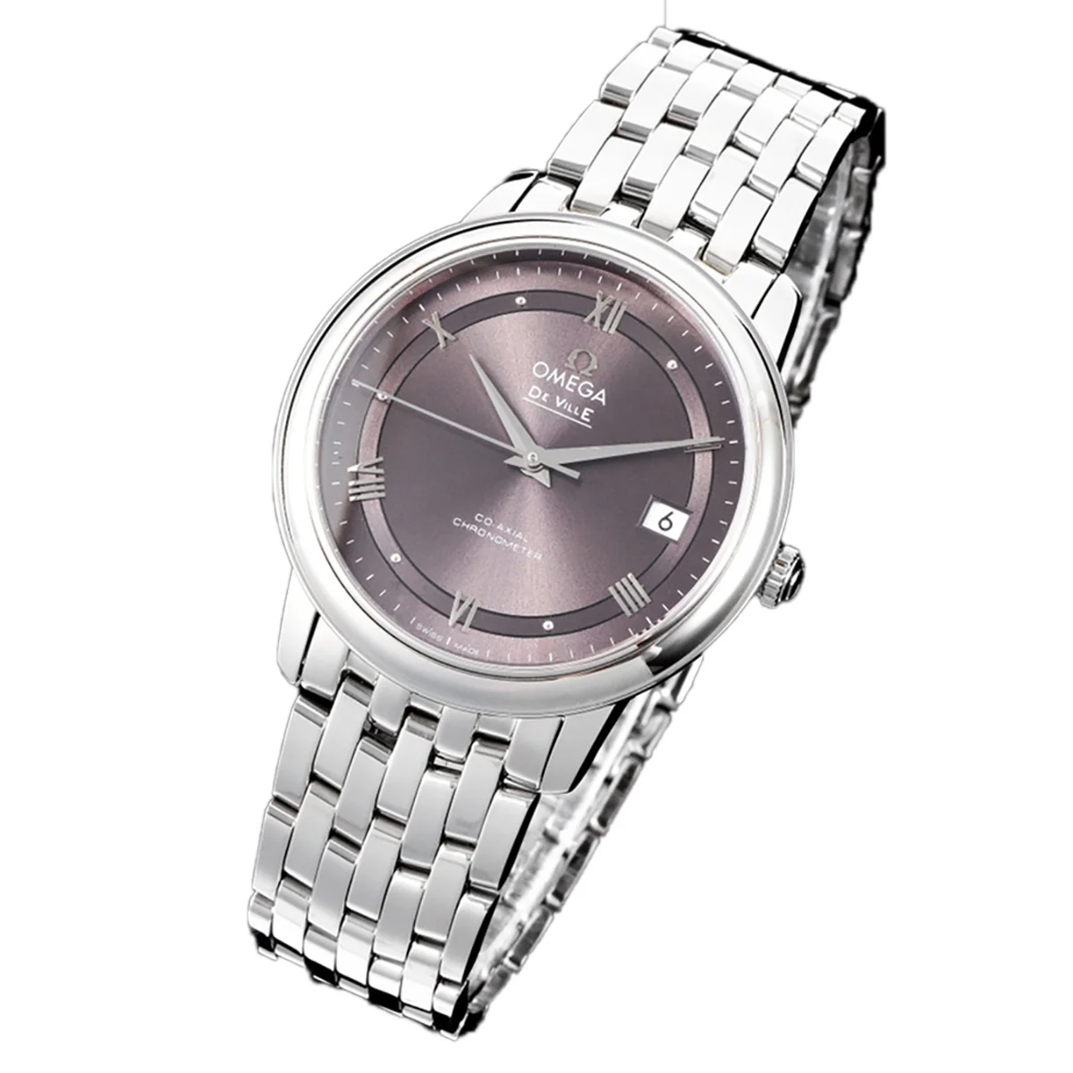 De Ville Co-Axial Chronometer 36.8mm Grey Dial in Steel on Bracelet