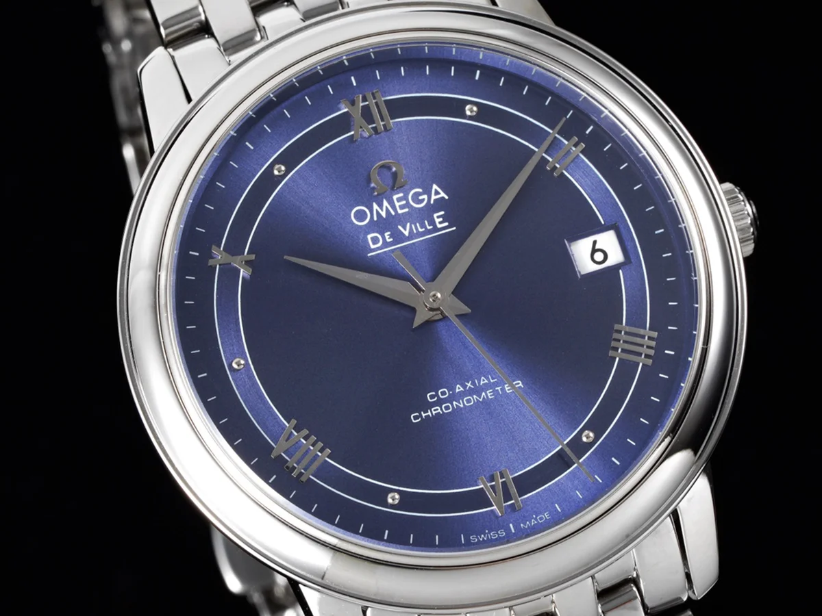 De Ville Co-Axial Chronometer 36.8mm Light Blue Dial in Steel on Bracelet