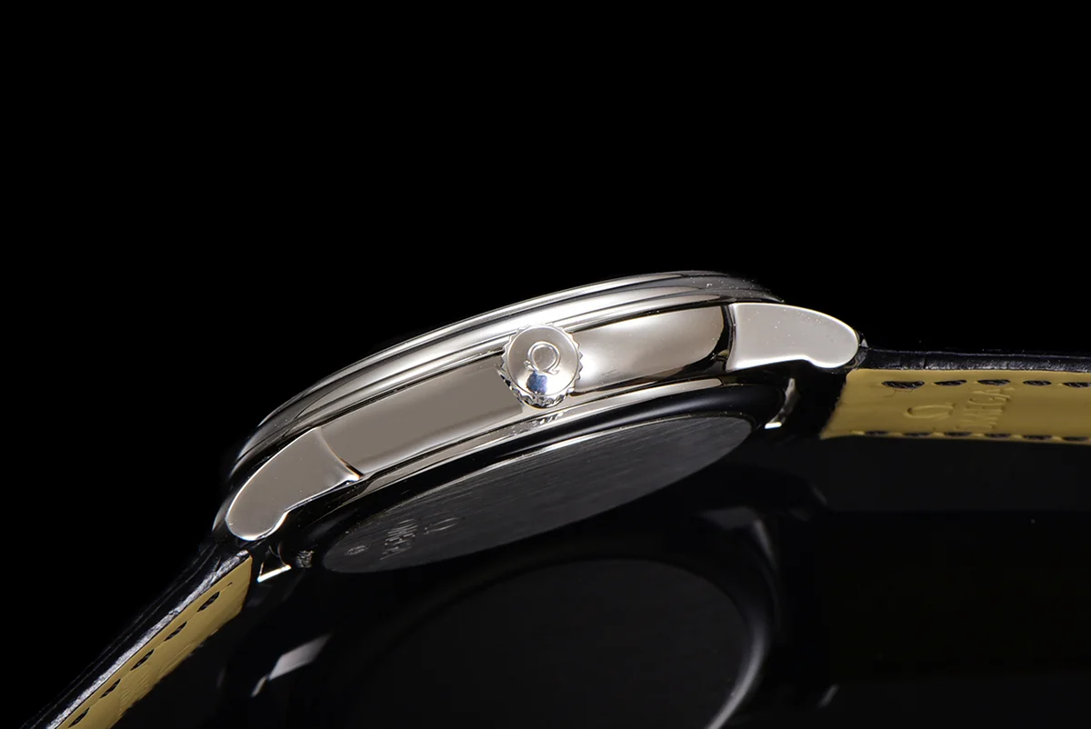 De Ville Co-Axial Chronometer 39.5mm Silver Dial in Steel on Leather Strap