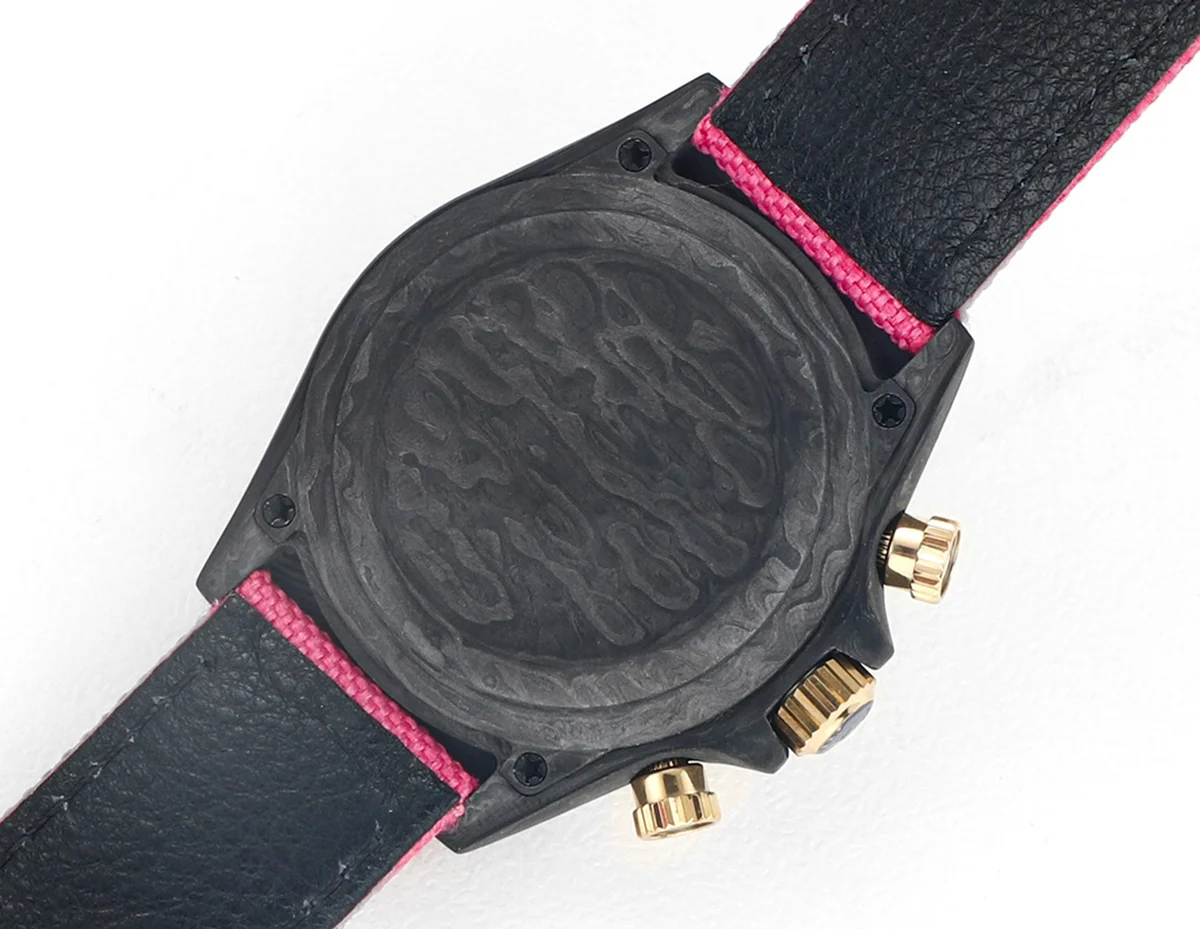 DIW Daytona Rainbow Pink Carbon in Pink Nylon Strap