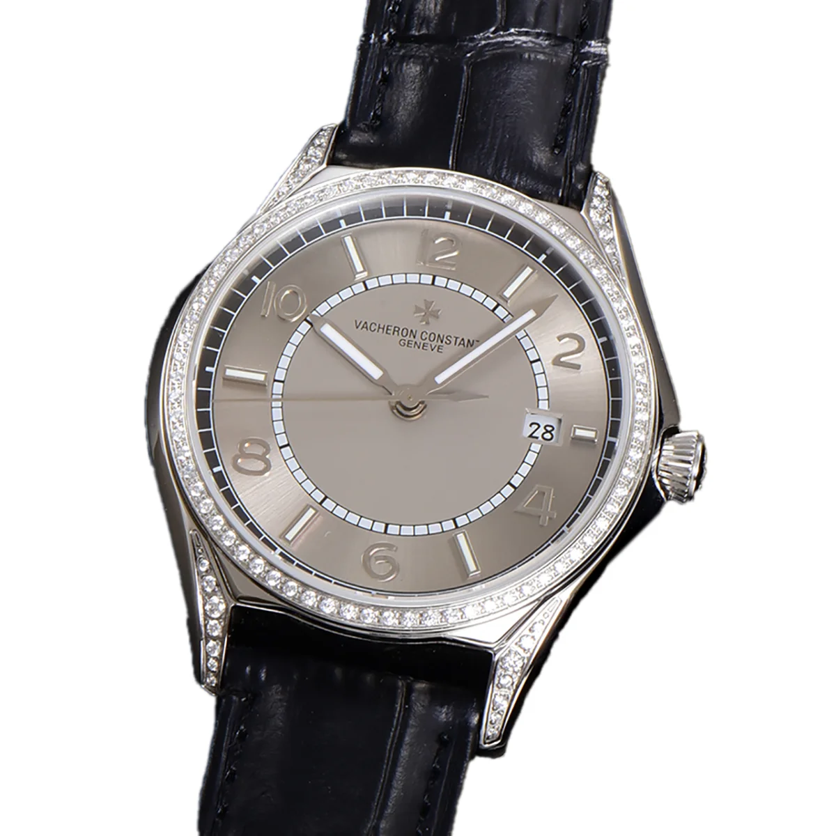 Fiftysix Grey Dial with Diamond Bezel in Steel Ref: 4600E