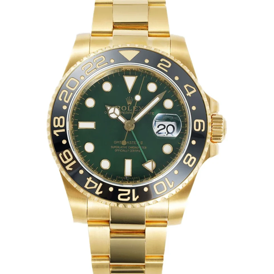GMT Master II 116718LN Green Dial in Yellow Gold