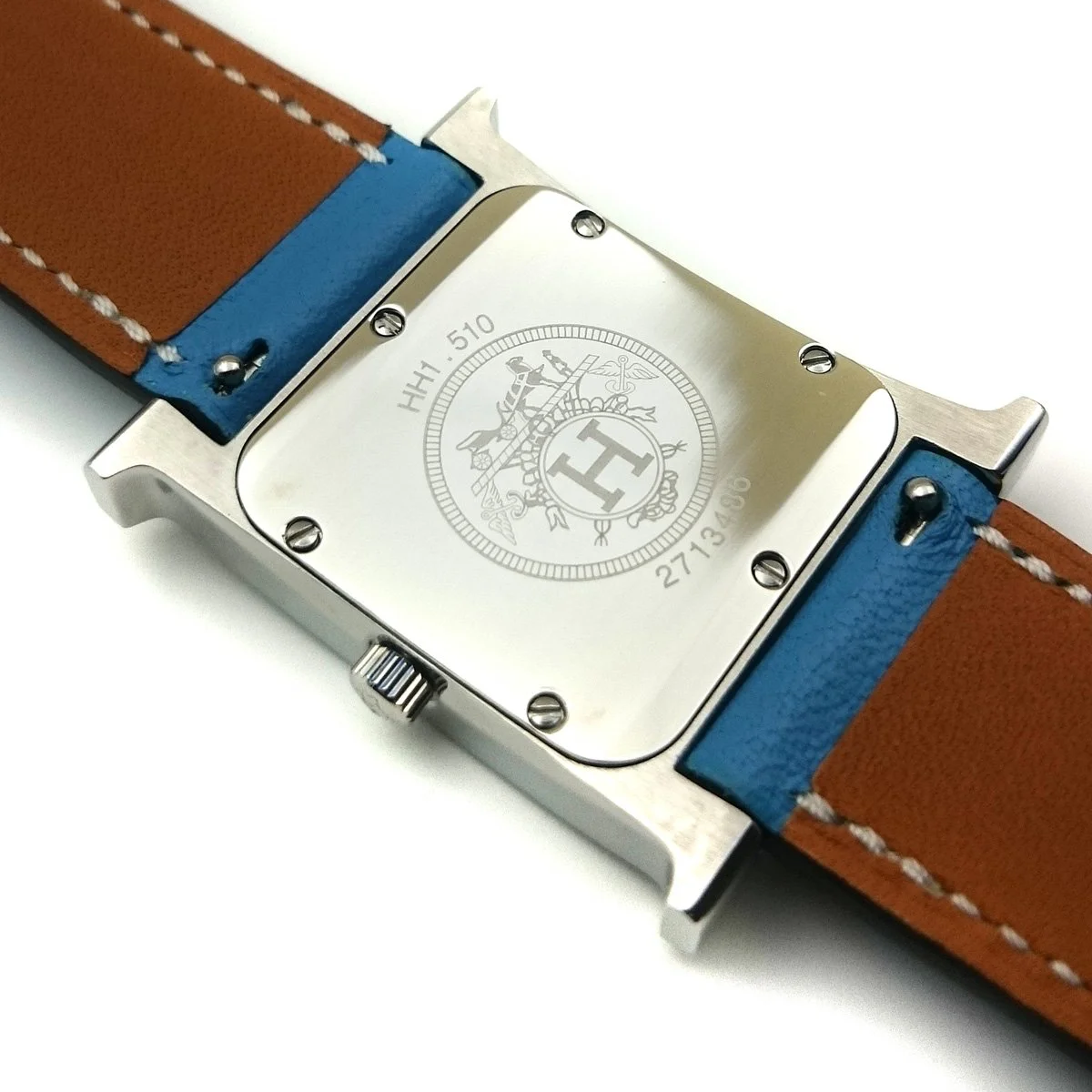 Heure H Steel on Light Blue Fjord Leather Strap