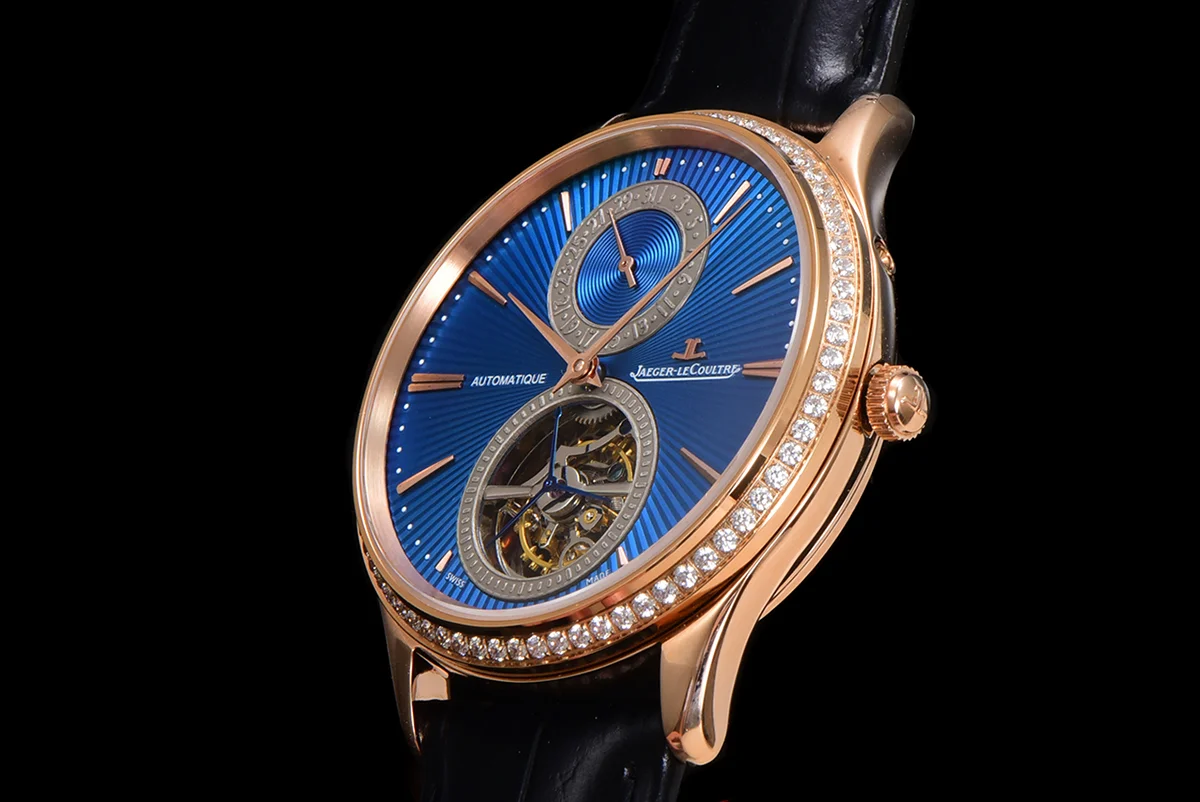 Master Ultra Thin Tourbillon Blue Dial with Diamond Bezel in Rose Gold