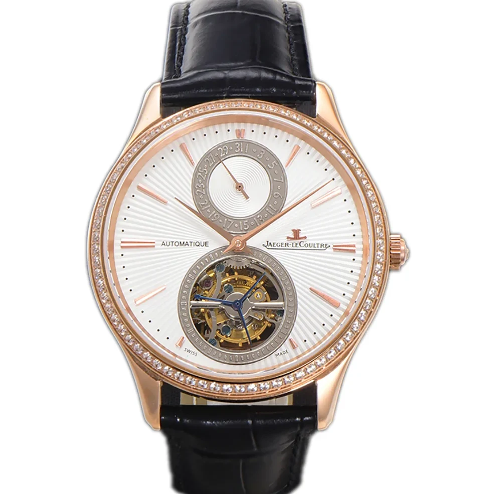 Master Ultra Thin Tourbillon White Dial with Diamond Bezel in Rose Gold