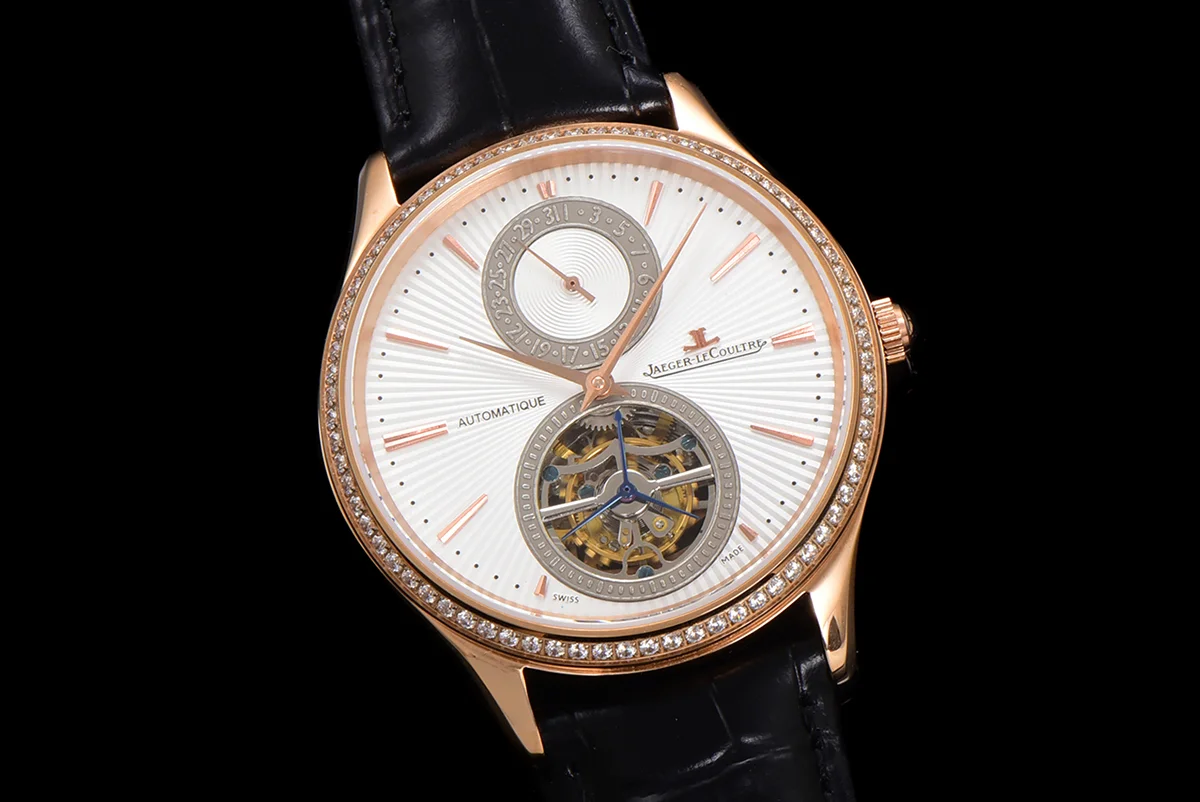 Master Ultra Thin Tourbillon White Dial with Diamond Bezel in Rose Gold