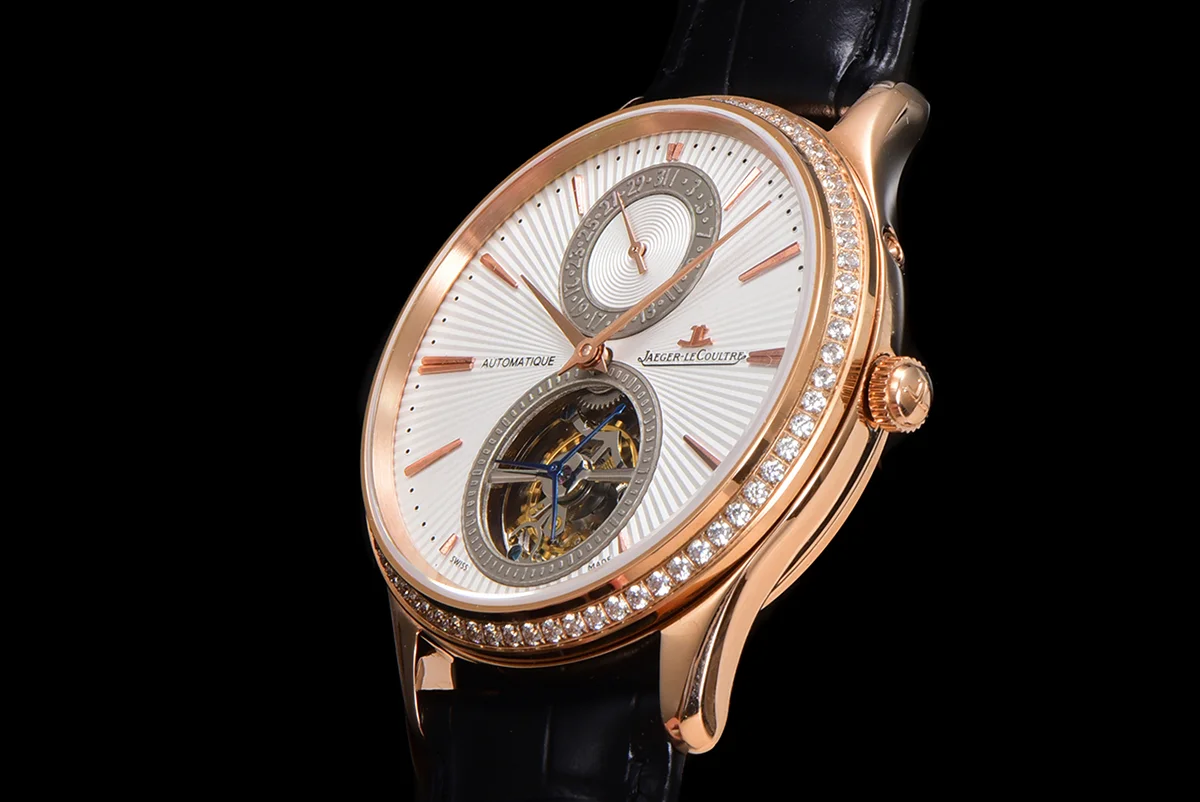 Master Ultra Thin Tourbillon White Dial with Diamond Bezel in Rose Gold