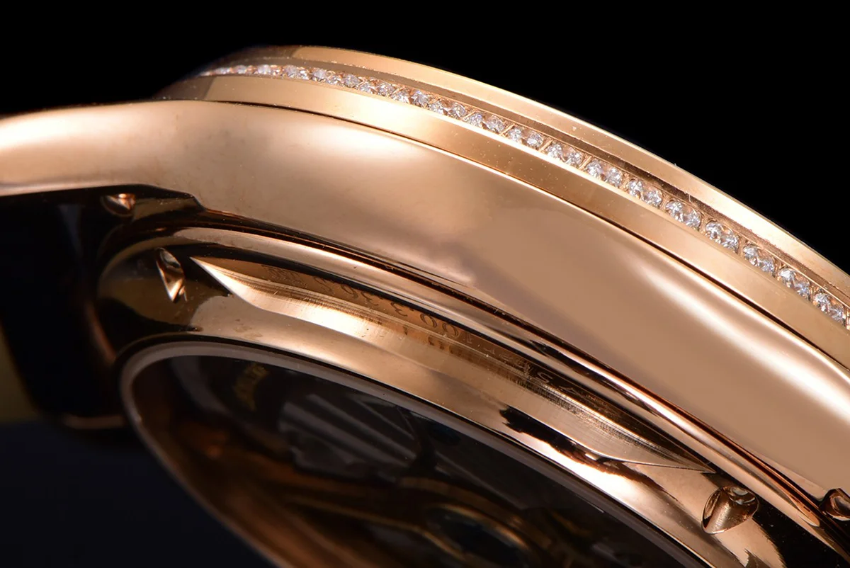 Master Ultra Thin Tourbillon White Dial with Diamond Bezel in Rose Gold