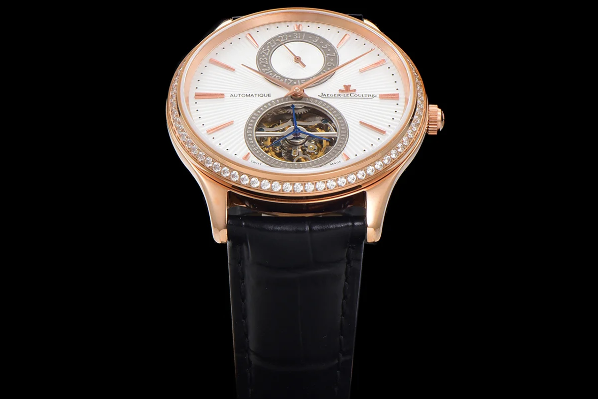 Master Ultra Thin Tourbillon White Dial with Diamond Bezel in Rose Gold