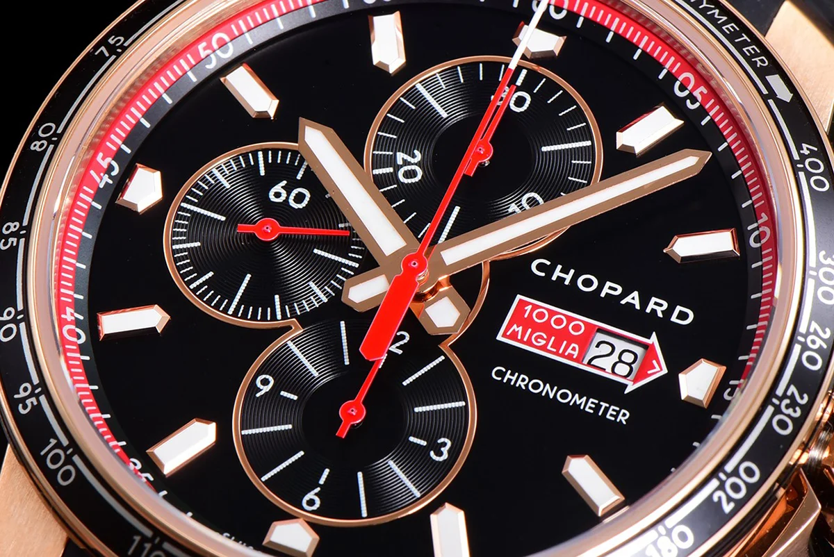 Mille Miglia GTS Chrono Black Dial in Rose Gold