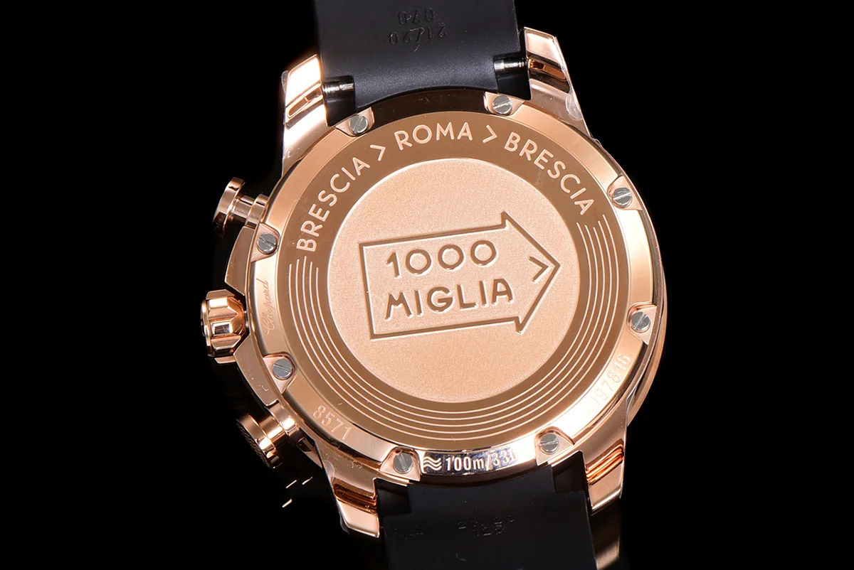 Mille Miglia GTS Chrono Black Dial in Rose Gold